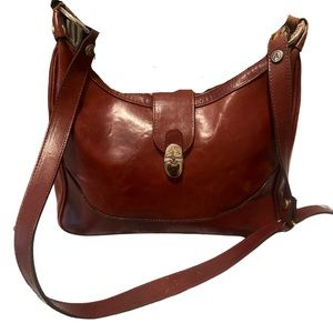 Valentina Brown Leather Shoulder Purse!